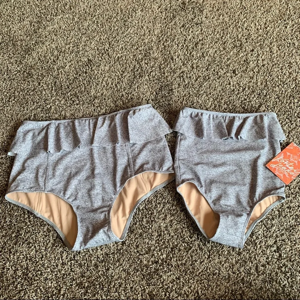 Kortni Jeane mom and me heather gray peplum bottom set size medium and 8/9